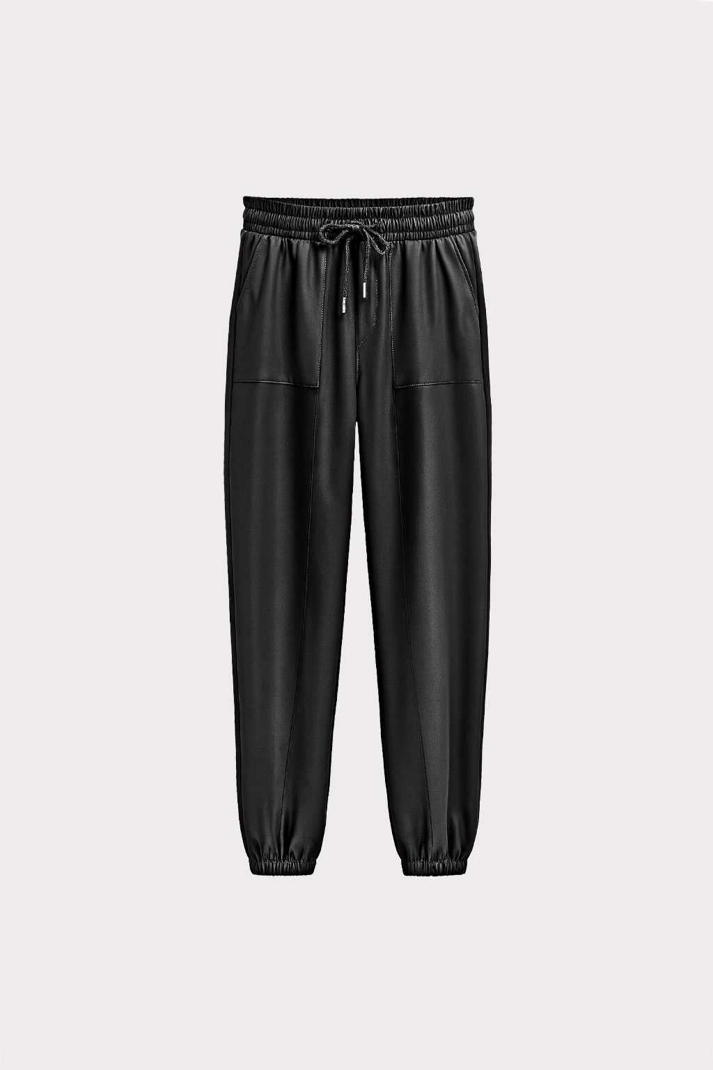 Pantaloni jogger ecopelle