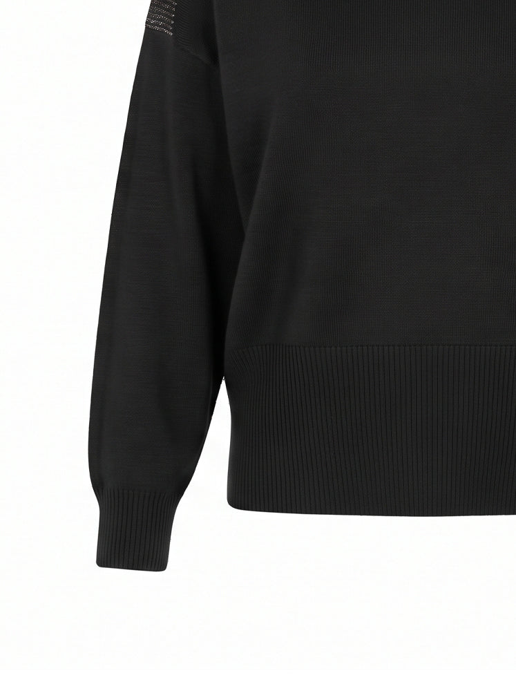 Pullover scollo a barca bordi a costine