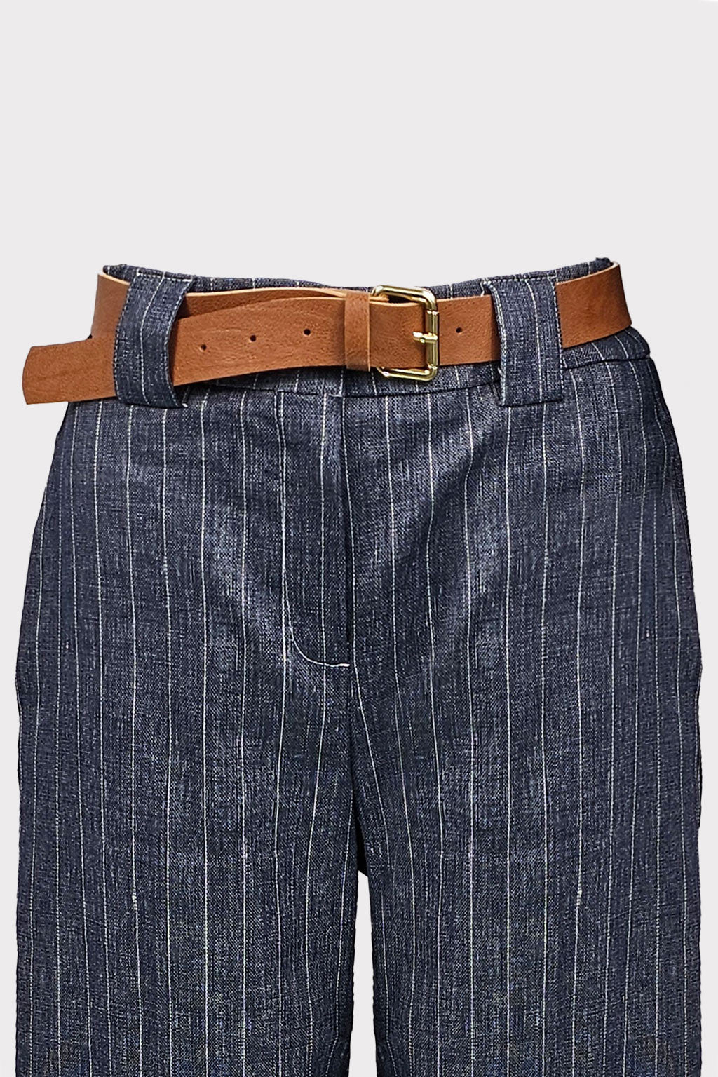 Pantalone jeans gessato retro elastico