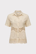 Camicia inserti pizzo e ricami