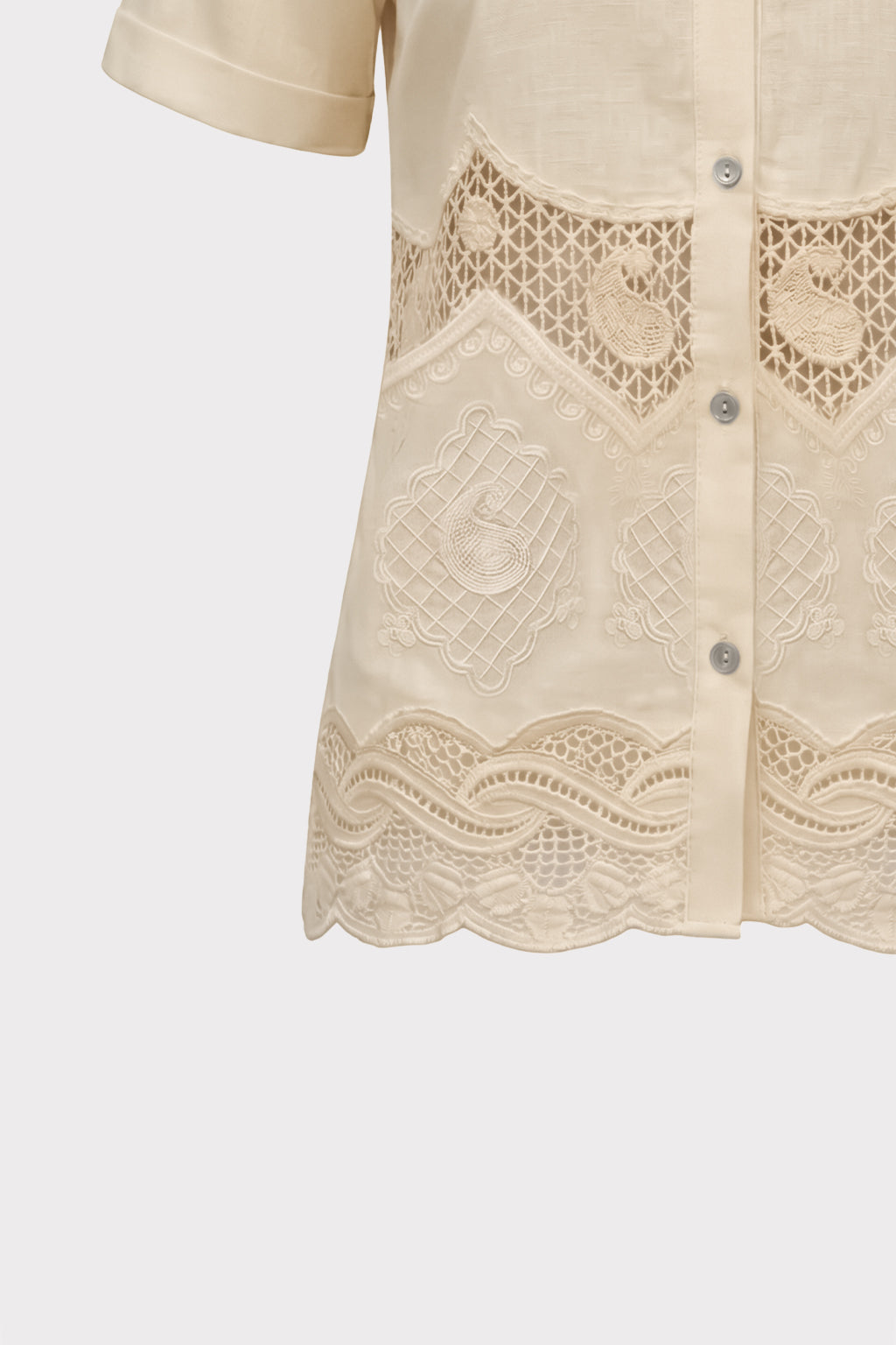 Camicia inserti pizzo e ricami