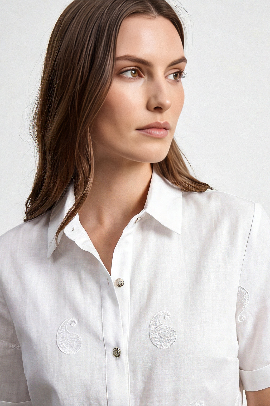 Camicia inserti pizzo e ricami