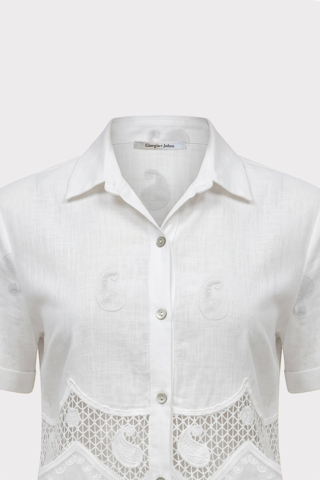 Camicia inserti pizzo e ricami