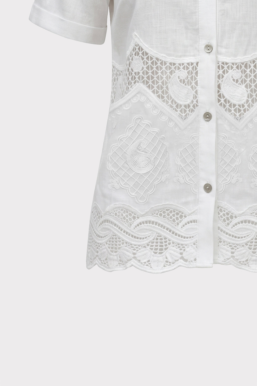 Camicia inserti pizzo e ricami