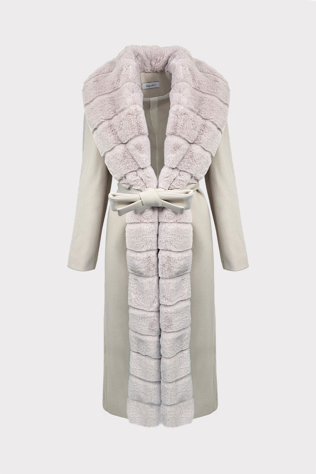 Cappotto lungo con pelliccia