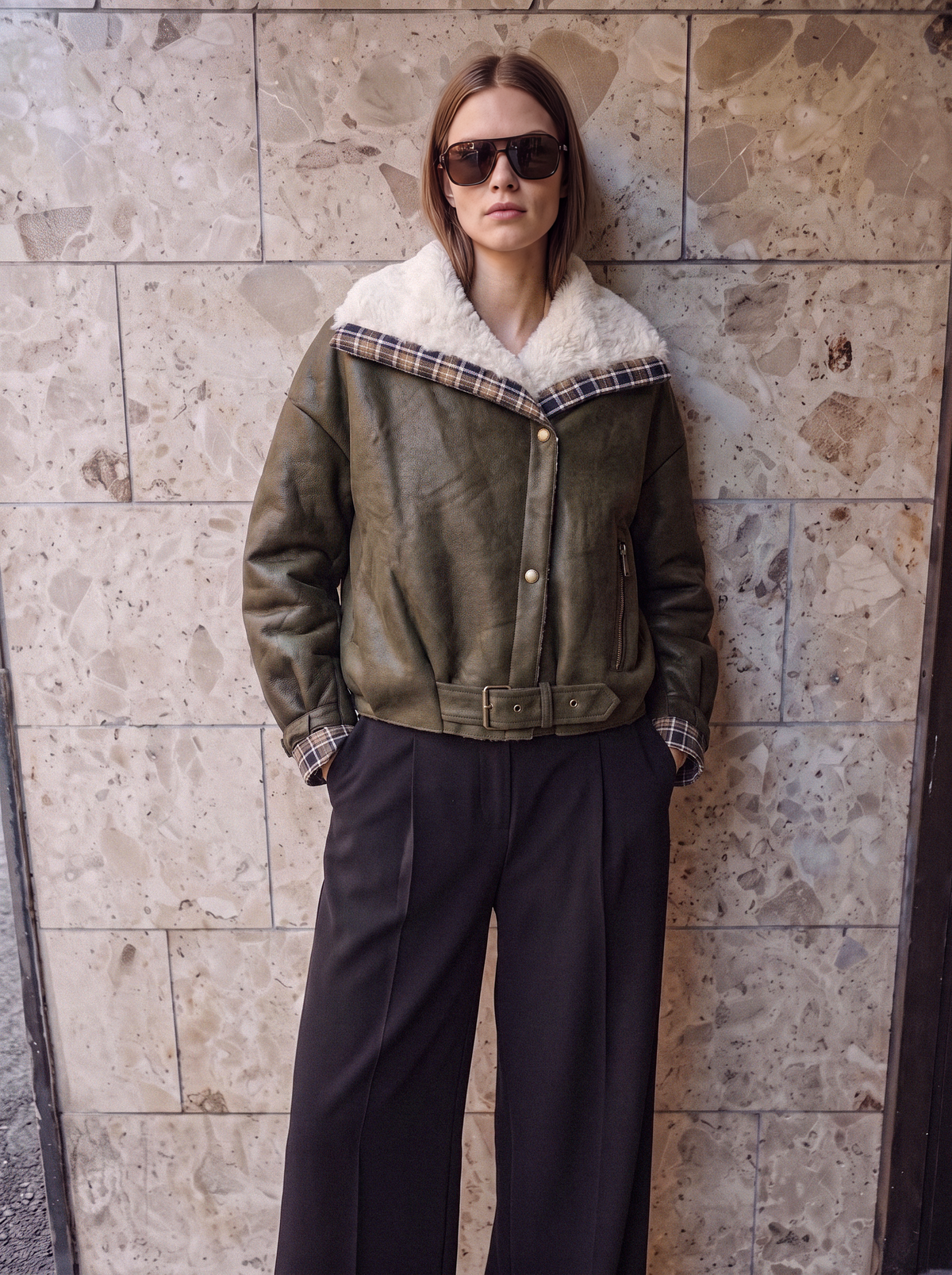 Giubbotto aviator profili tartan