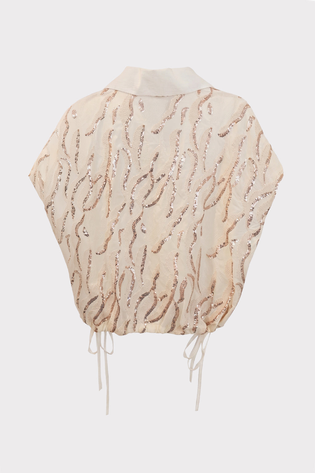 Camicia crop retro paillettes