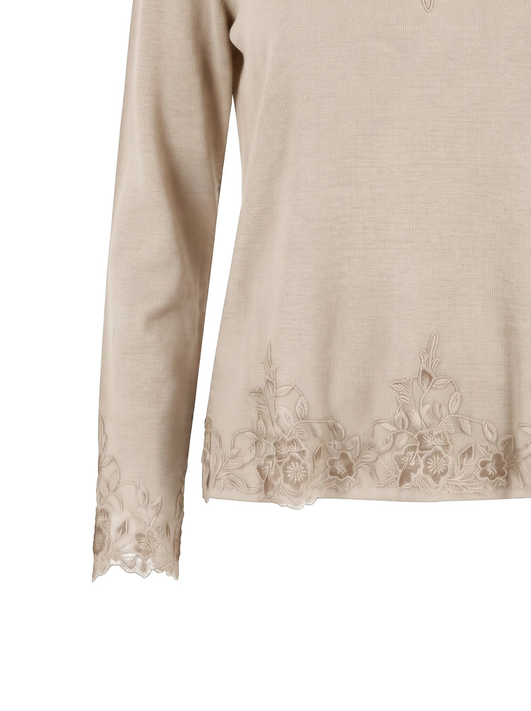 Maglia misto angora inserti in pizzo