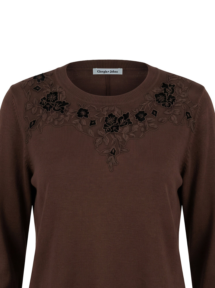 Maglia misto angora inserti in pizzo
