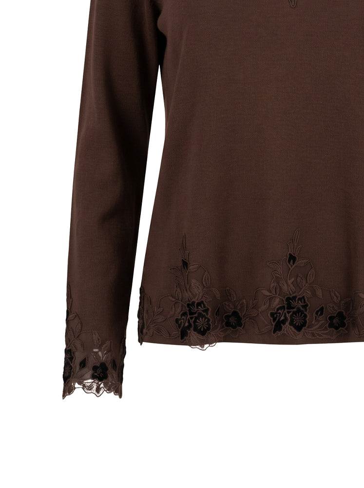 Maglia misto angora inserti in pizzo