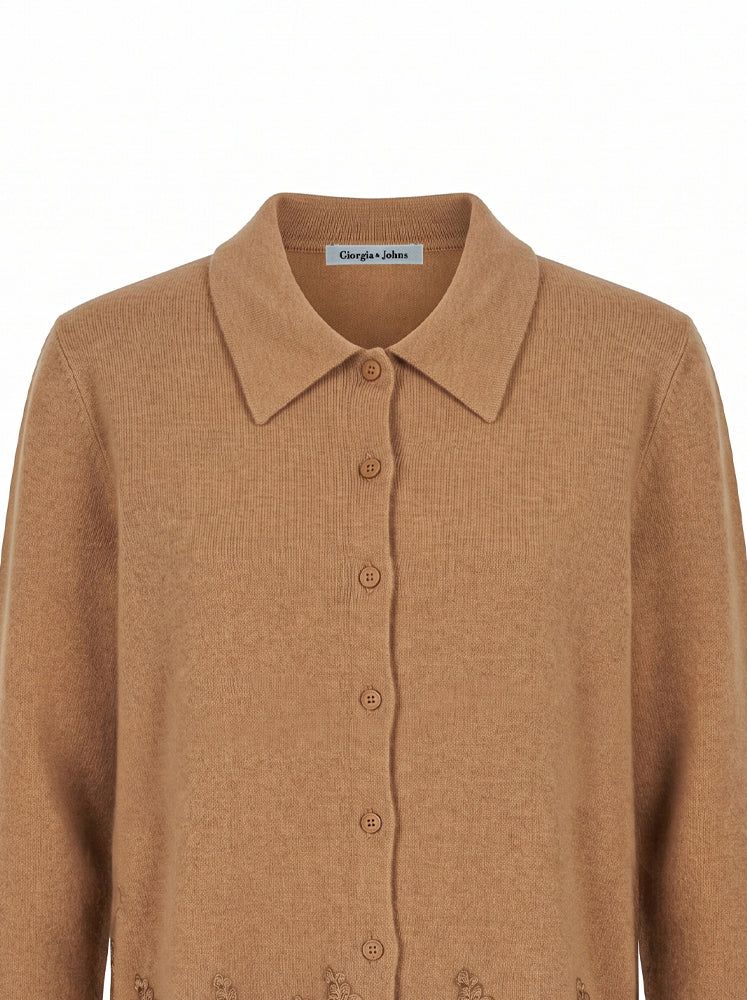 Cardigan misto angora bordo in pizzo