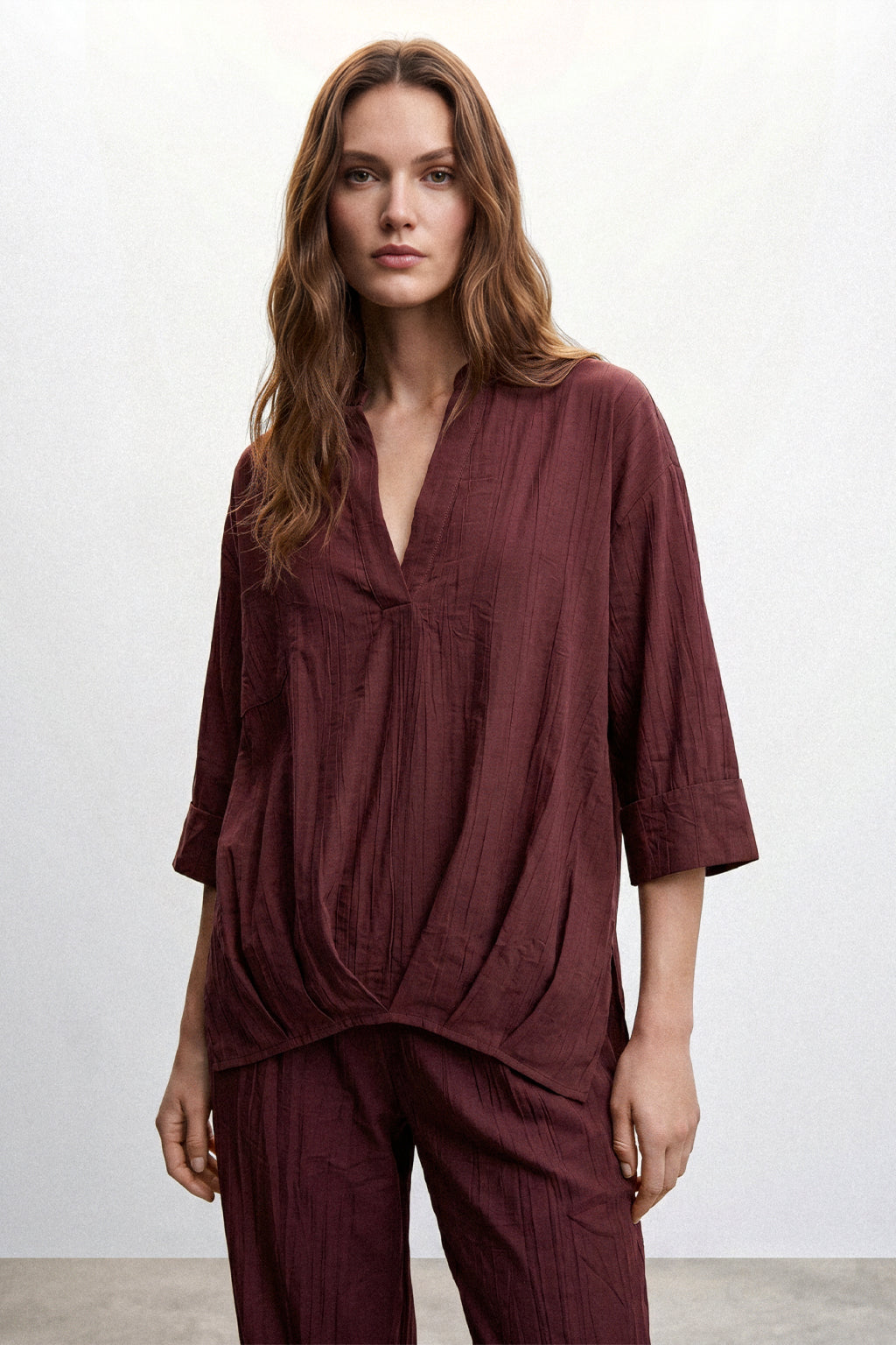 Blusa over con drappeggio