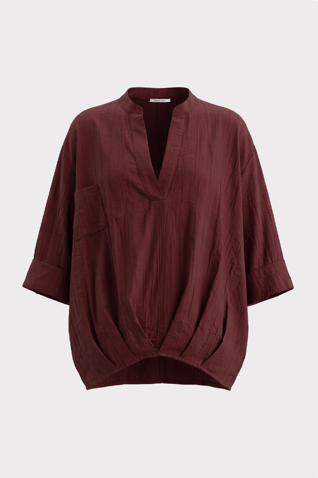 Blusa over con drappeggio