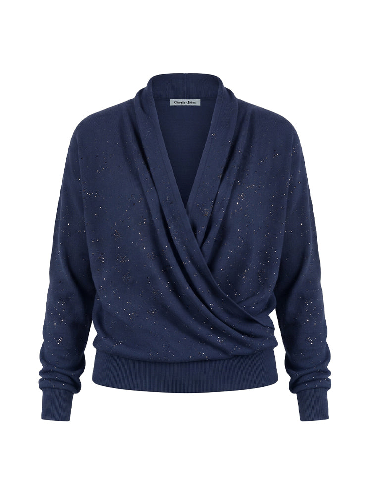 Maglia incrociata con punti luce