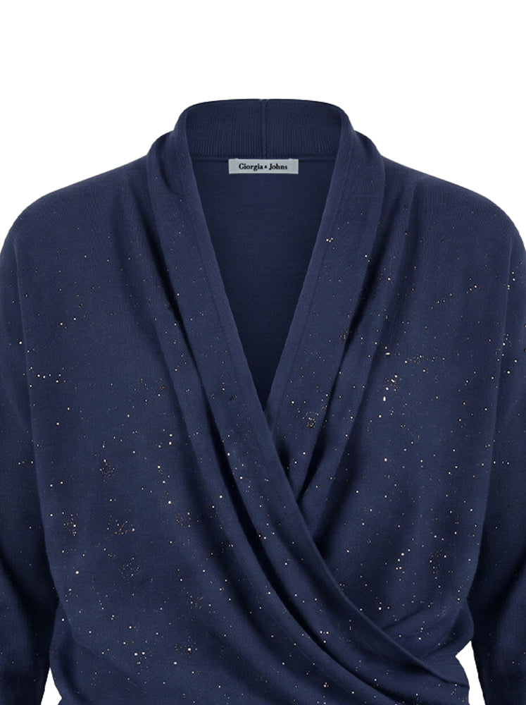 Maglia incrociata con punti luce