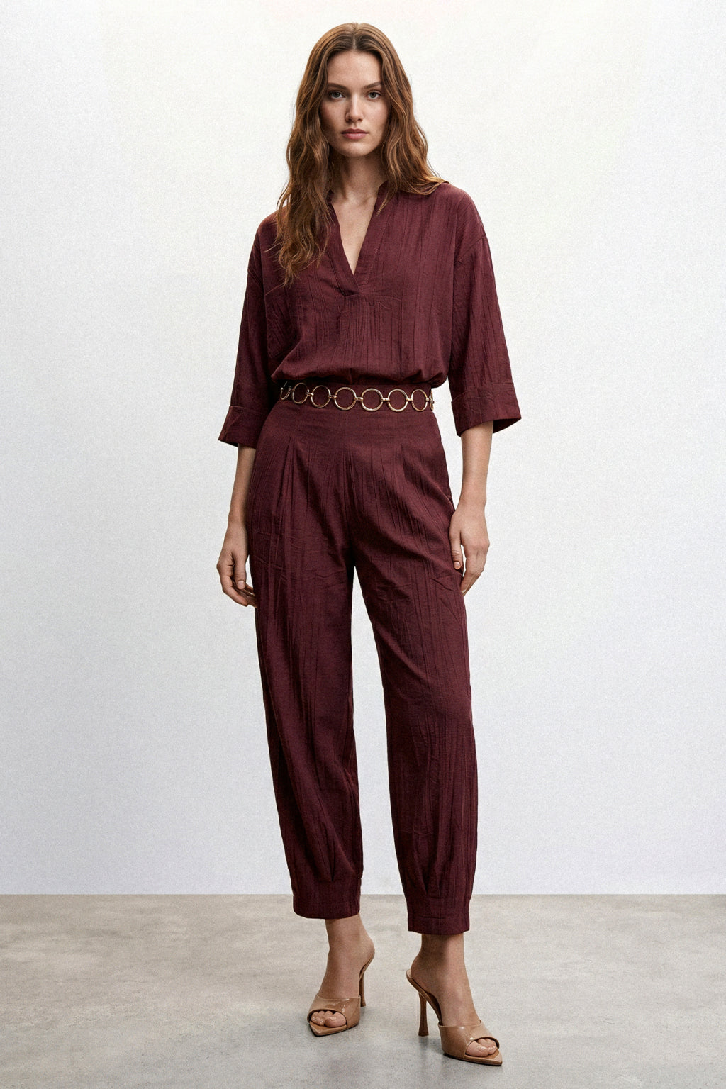 Pantaloni balloon bustino elastico