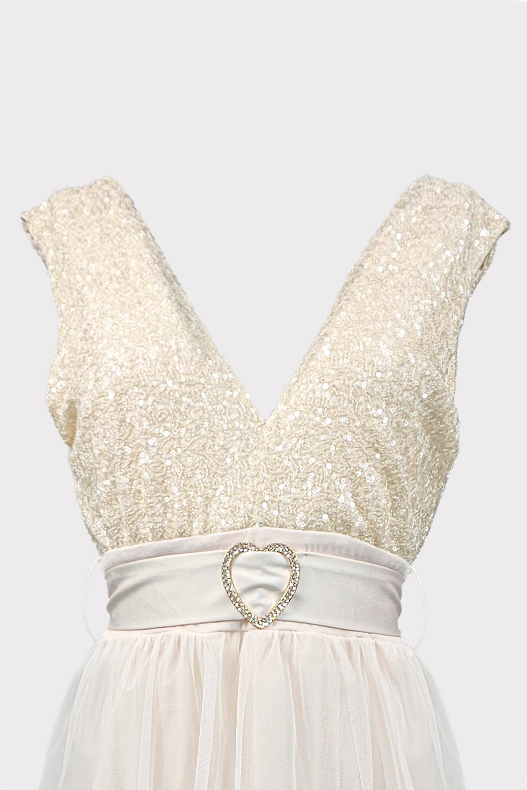 Abito tulle corpetto paillettes