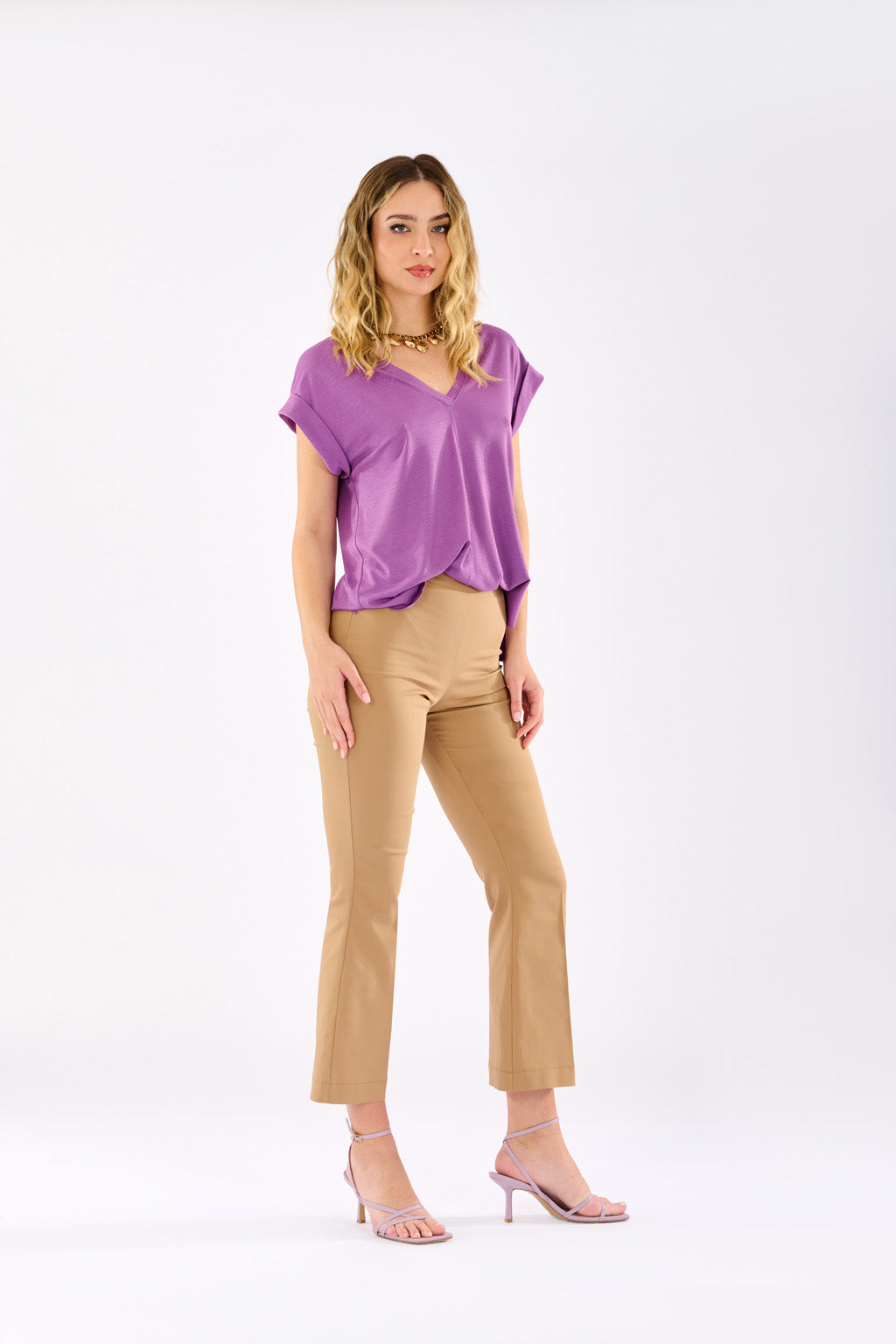 Pantalone zampa cotone