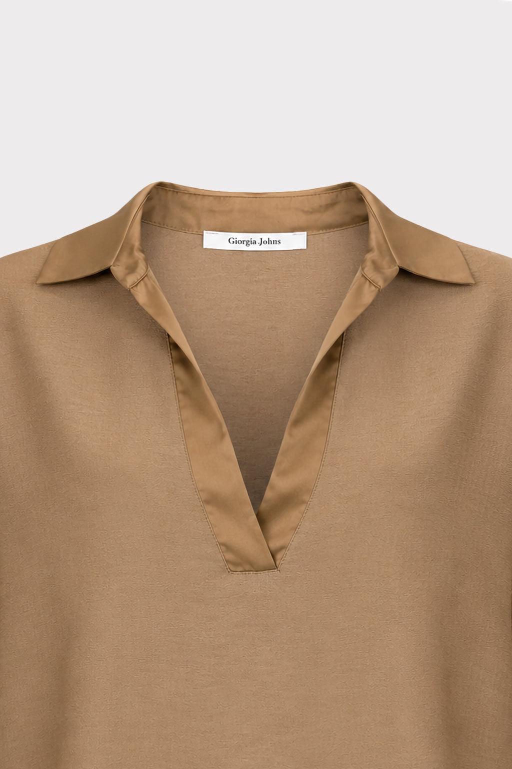 Blusa over inserti in raso