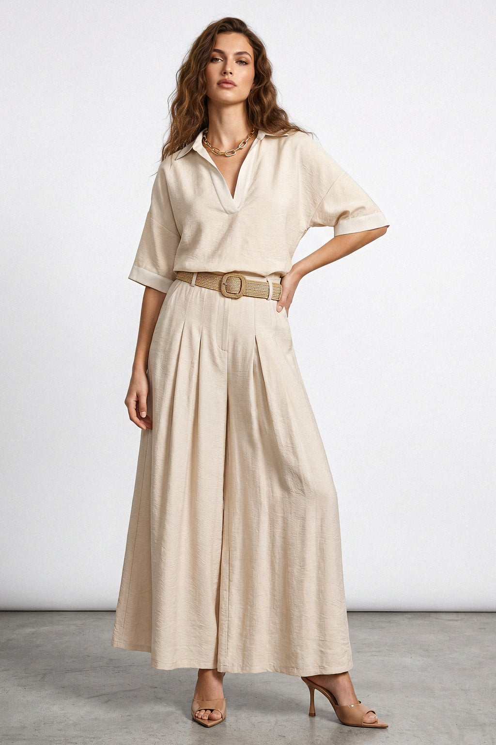Blusa over inserti in raso