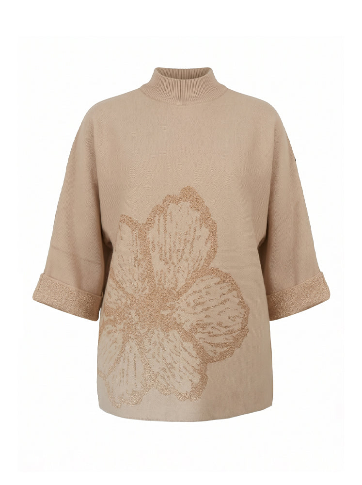 Maglia boxy con macro fiore
