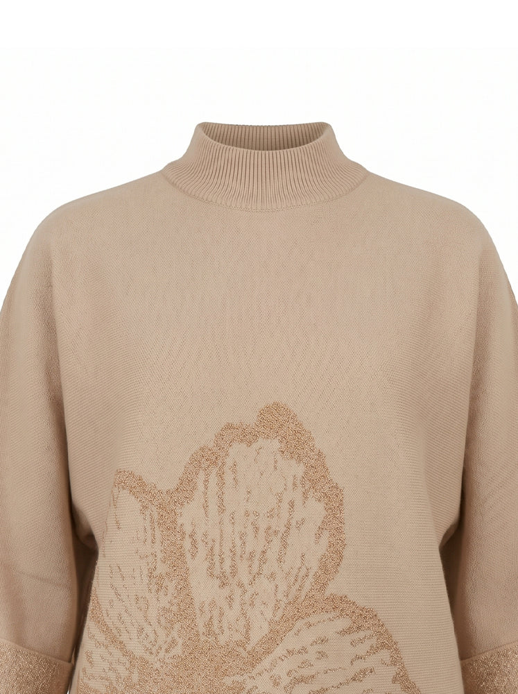 Maglia boxy con macro fiore