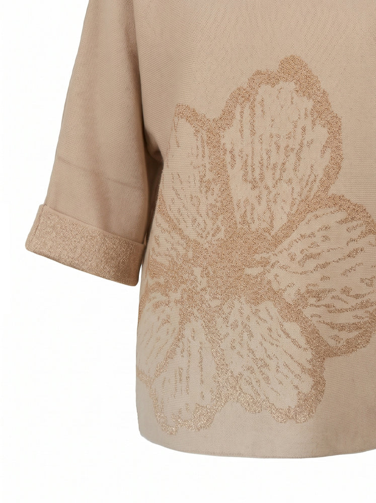 Maglia boxy con macro fiore