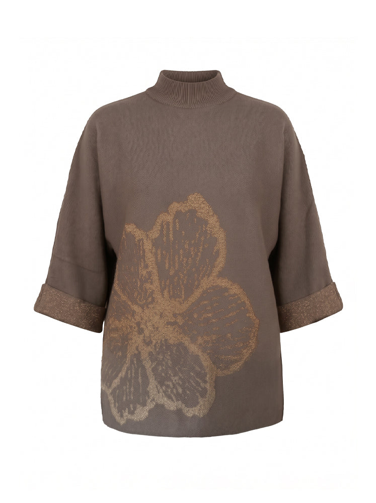Maglia boxy con macro fiore