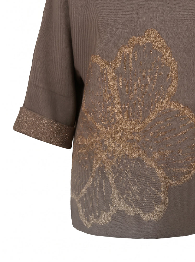 Maglia boxy con macro fiore