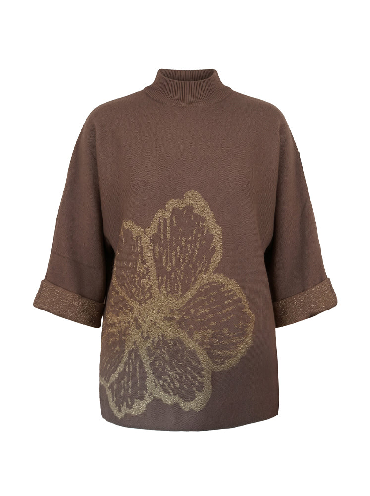 Maglia boxy con macro fiore