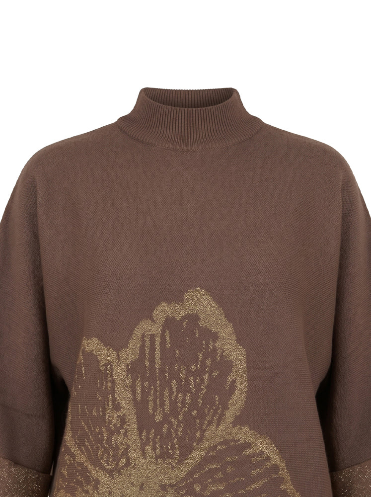 Maglia boxy con macro fiore