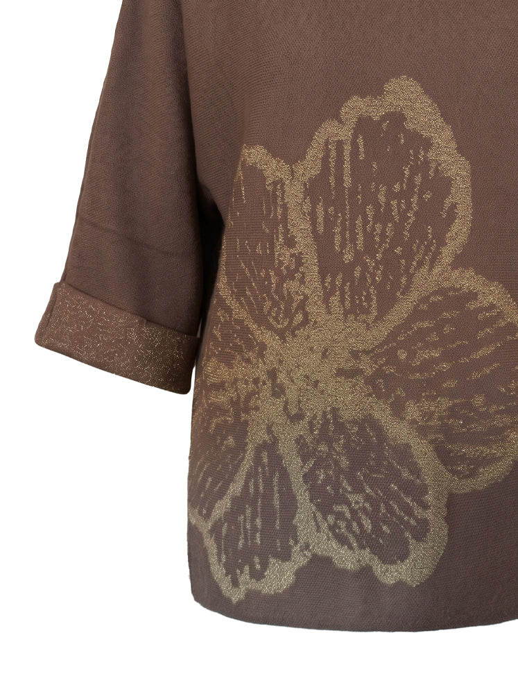 Maglia boxy con macro fiore