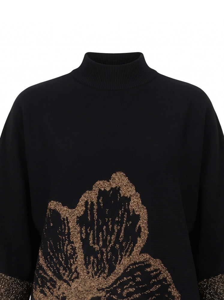 Maglia boxy con macro fiore