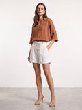 Blusa polo over in viscosa