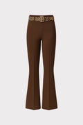 Pantalone flare con cintura animalier