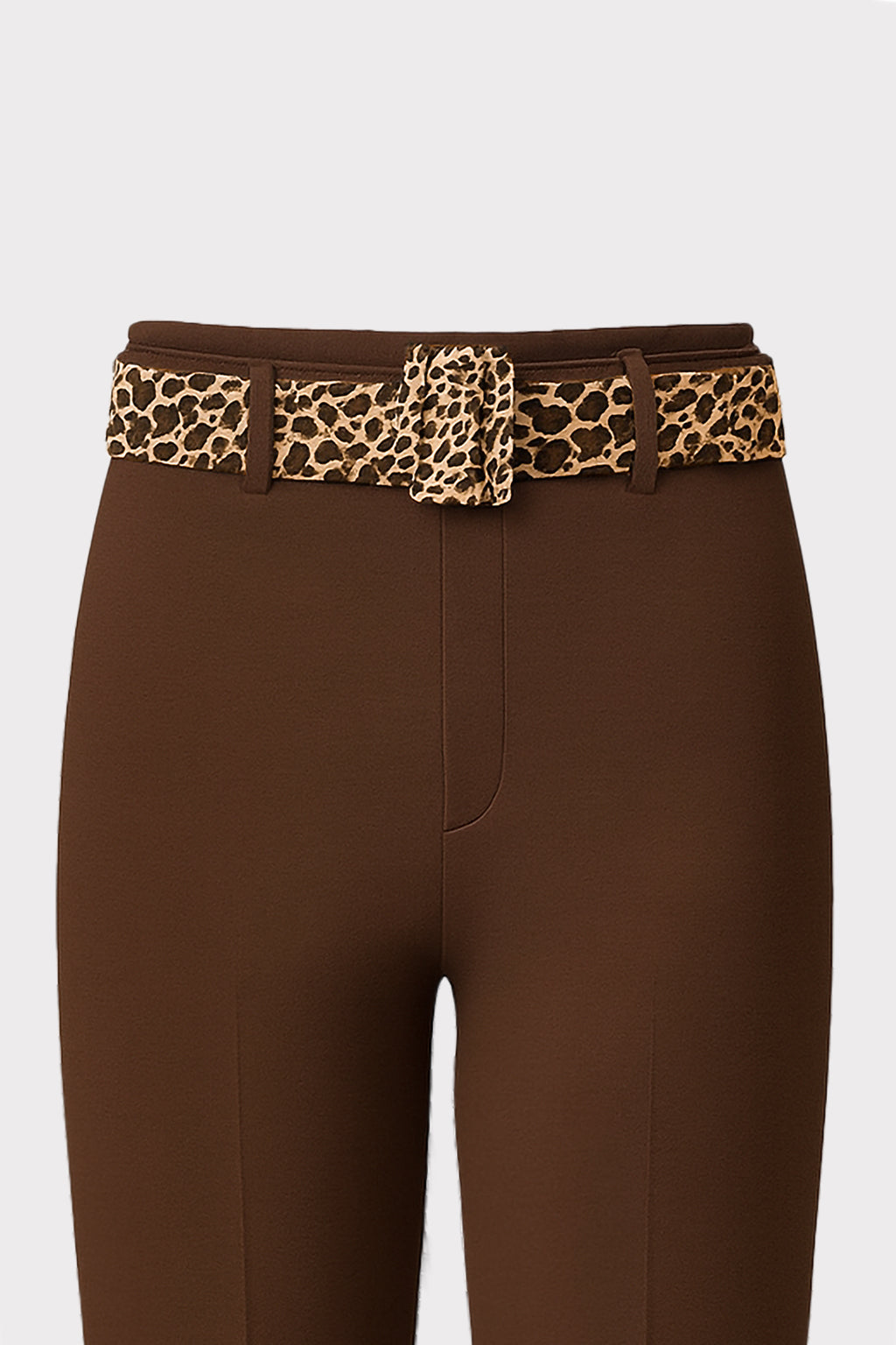 Pantalone flare con cintura animalier