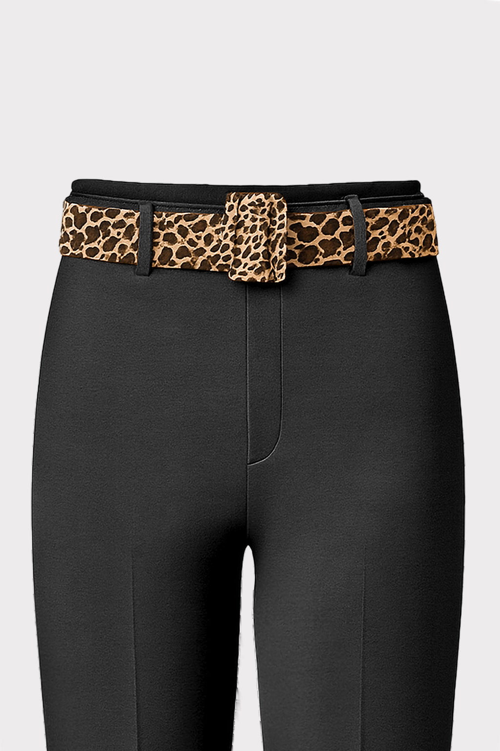 Pantalone flare con cintura animalier