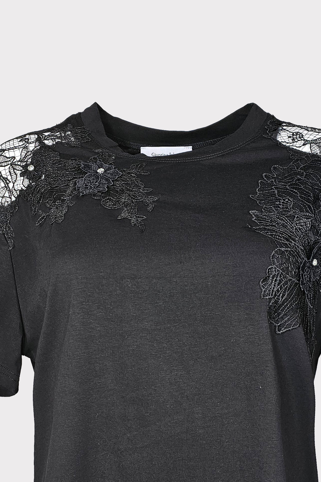 T-shirt fiori pizzo