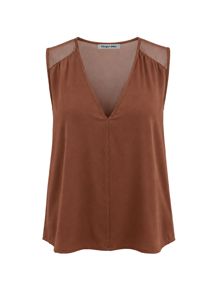 Top spalla larga scollo a V