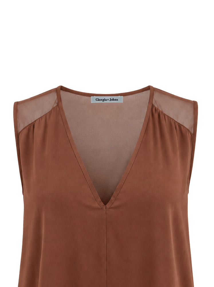 Top spalla larga scollo a V