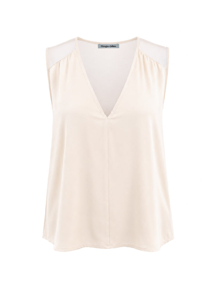 Top spalla larga scollo a V