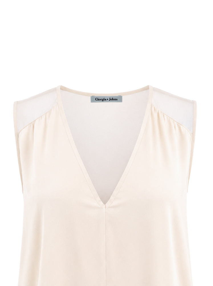 Top spalla larga scollo a V