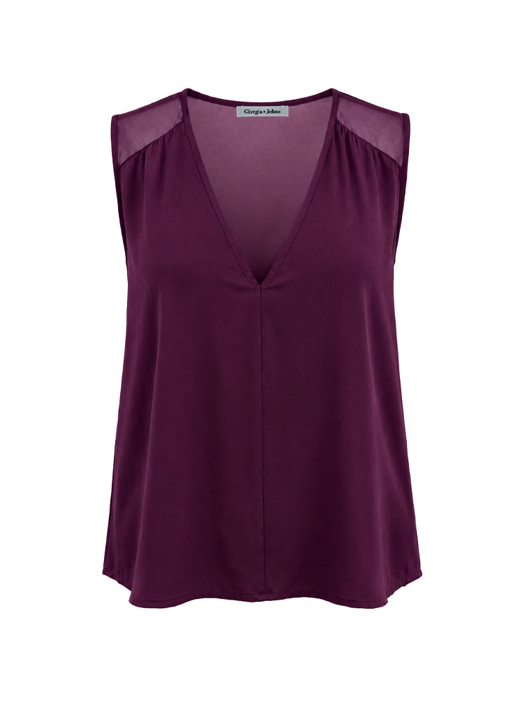 Top spalla larga scollo a V