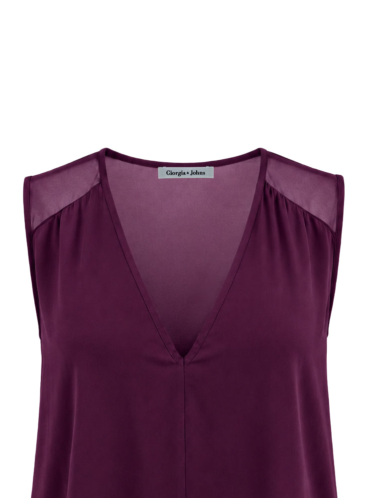 Top spalla larga scollo a V