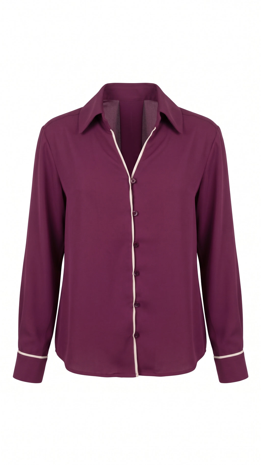 Camicia fluida con piping a contrasto