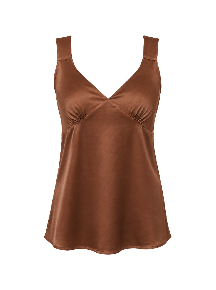 Top scollo V con riprese