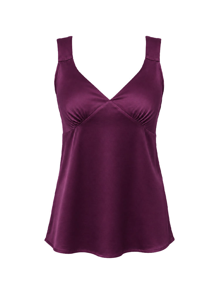 Top scollo V con riprese