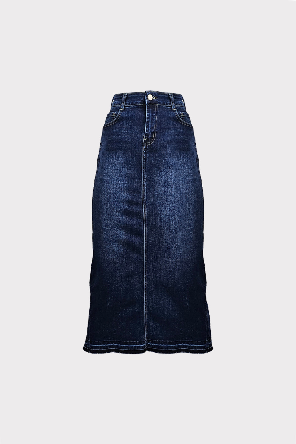 Gonna jeans orlo sfrangiato