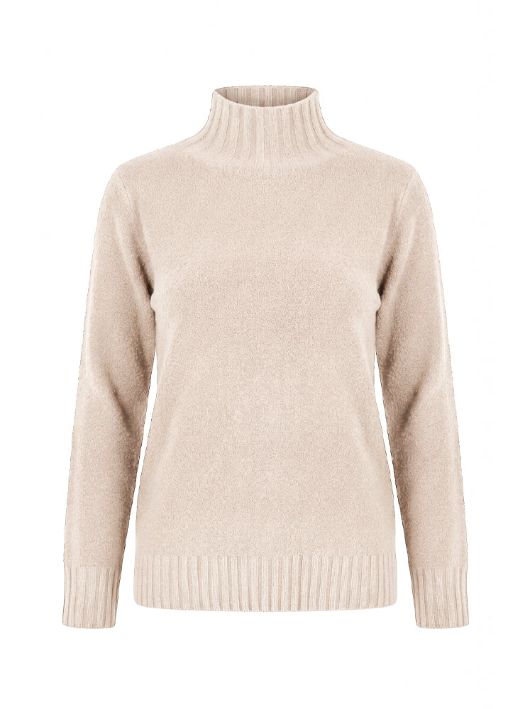Pullover lupetto a costine