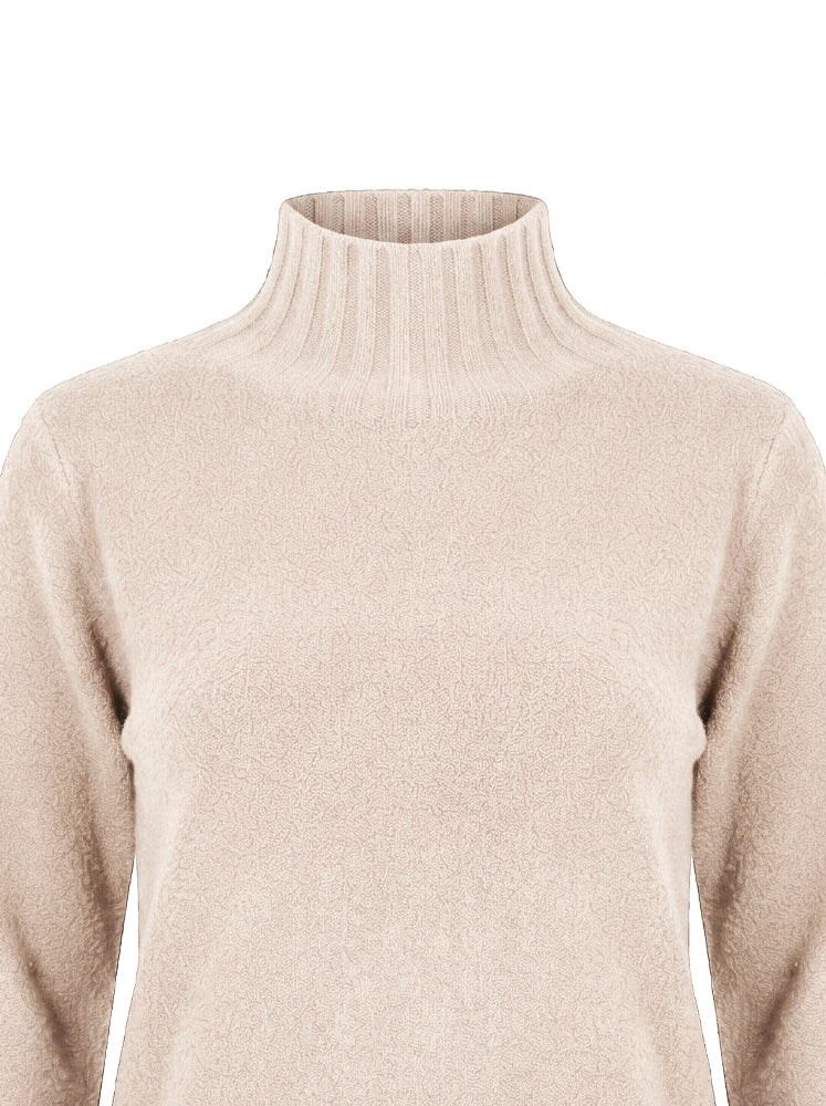 Pullover lupetto a costine